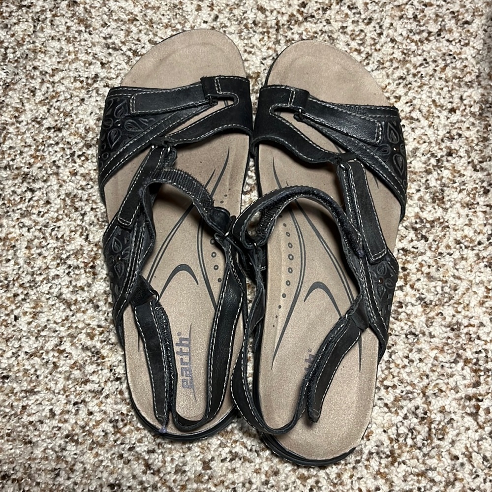 Earth Black Sandals
